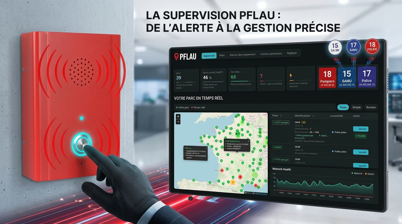 Console de supervision PFLAU et géolocalisation des bornes de secours ERP